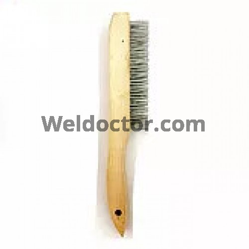 Wooden Handle Wire Brush 4 Rows (Curved Handle)